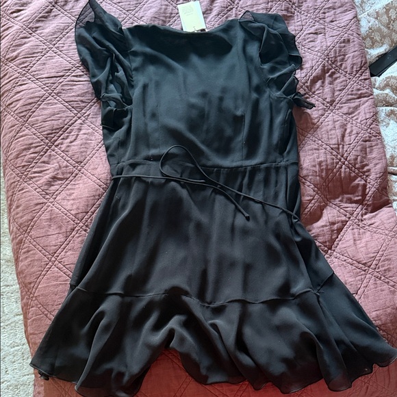 aritzia Black Ruffle Mini Dress - Picture 3 of 3
